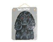 Cocker Spaniel Welcome Slate(black)
