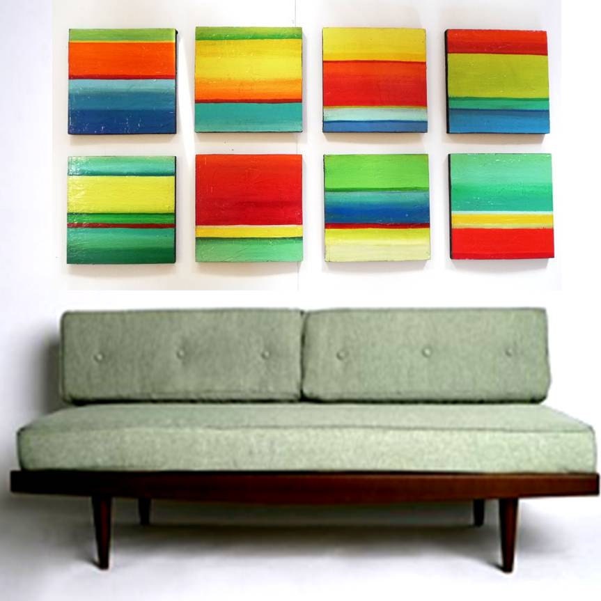 Modern Abstract Textured Painting Wood Wall Sculpture Art Blocks - by Rosemary Pierce