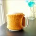 Personalized Tea Mug Cozy Knitted Pumpkin Orange Cup Cozy