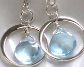 Twirl Earrings- Blue Topaz in Sterling Silver