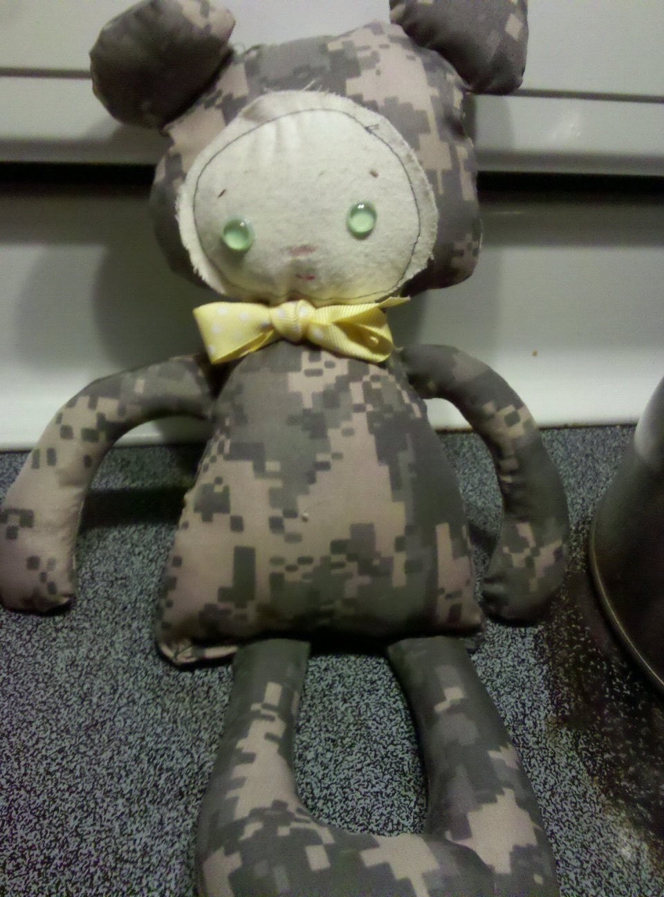 ARMY bear with yellow ribbon - proceeds go to soldiers angels