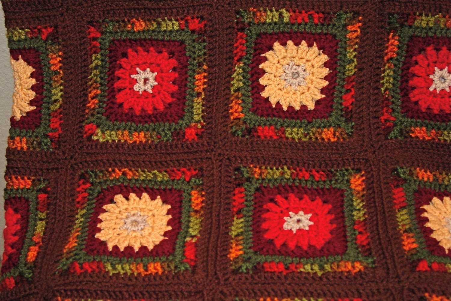 PDF Crochet Pattern for Fall Mums Afghan