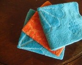 Set of 3 Vintage Bright Terrycloth Washcloths