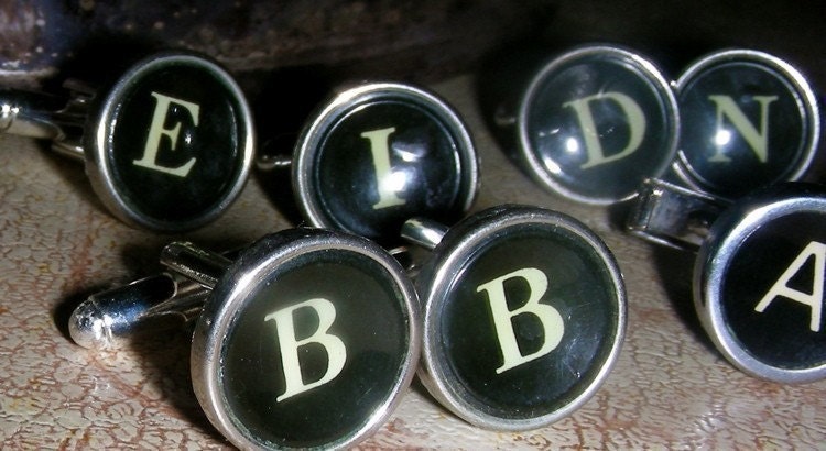 Vintage typewriter key cufflinks