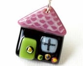 Charming Fairytale Cottage Fused Glass Necklace