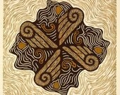 Magistery woodcut print