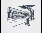 Revelation 6 1-2, The Four Portlanders of the Apocalypse  White Rider woodblock print