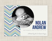 Photo Birth Announcements - Baby Announcement Photo Cards - Bold Chevron