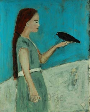8x10 Matte Print - Let Me Fly Away - Girl, black bird, blue sky, winter, snow