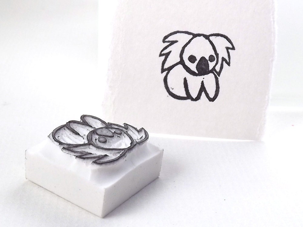 baby koala - hand carved stamp