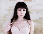 Midsummers Night Dream - Romantic Antique Blush  Lace Wedding Gown Pearls