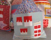 House pillow, look at my nice red curtains