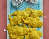 made in Germany tiny embossed yellow spring chicks