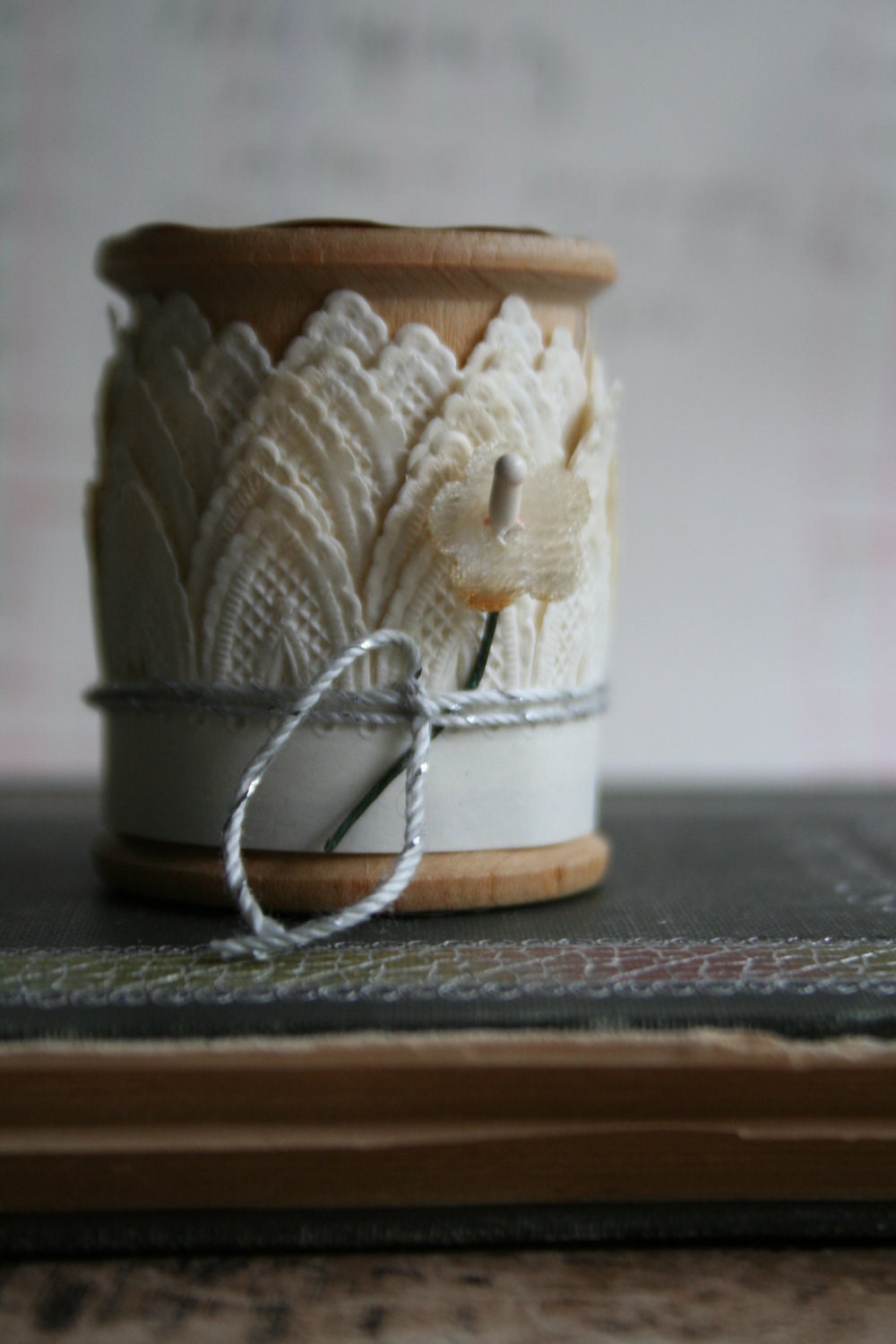 Reserved for ForbiddenHeart....vintage 1920s cathedral paper lace from east germany