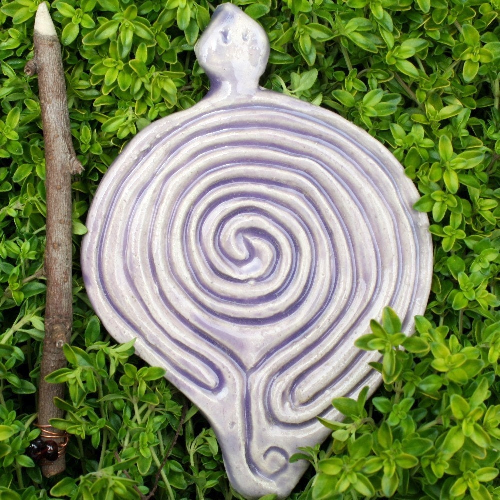 Spiral Turtle Goddess Tracing Pocket Labyrinth Purple