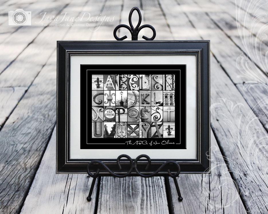 The ABCs of New Orleans - Black and White Letter Photography - 8x10 Fine Art Print Unframed