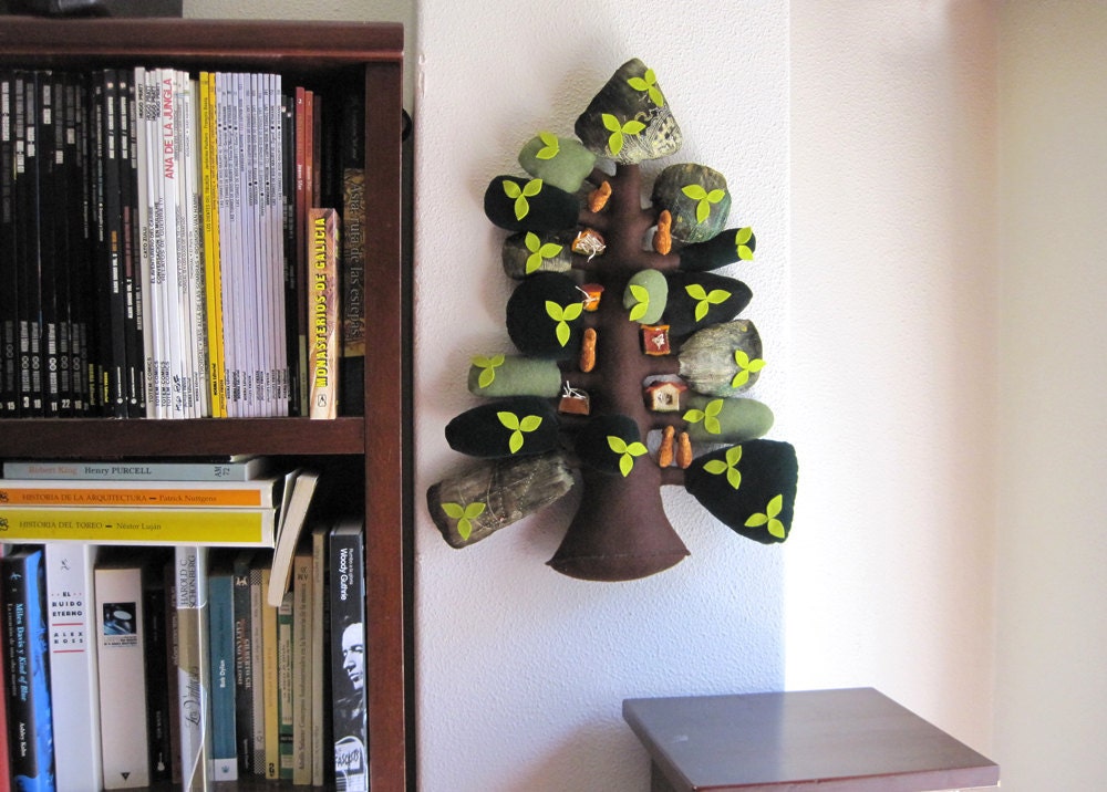 The Tree of the Birdhouses - Tree to hang, Wall hanging decor.