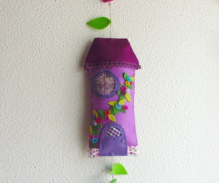 Felt House Mobile - Hanging Purple House