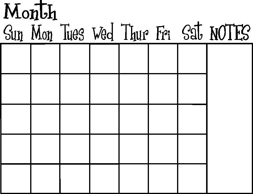 Calendar Vinyl Decal to fit 16 x 20 frame REVERSE CUT