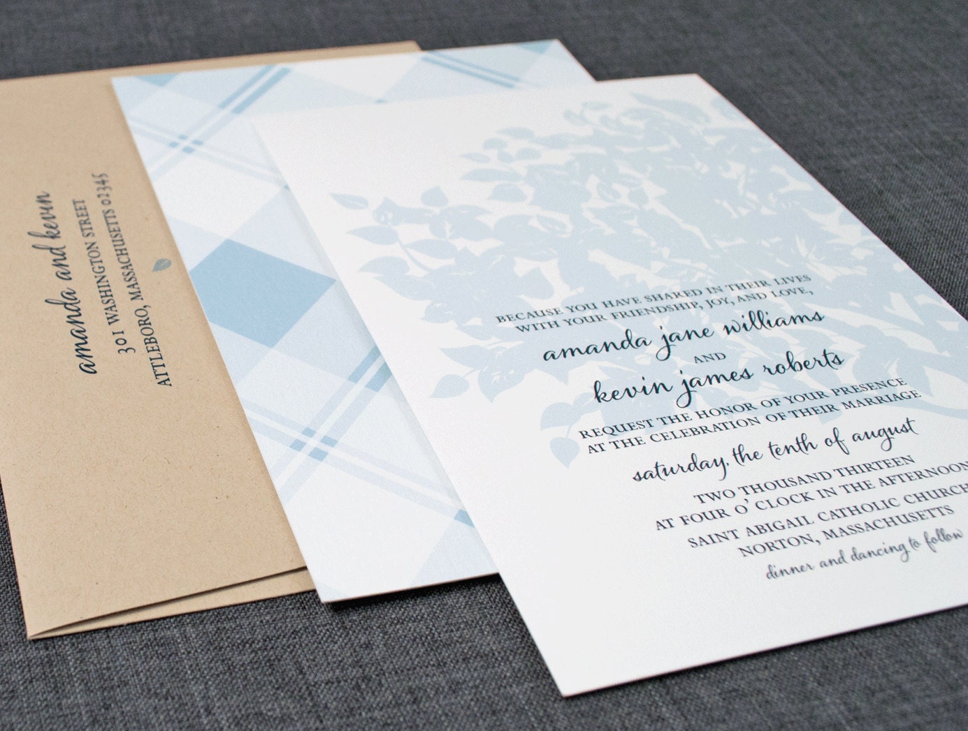 Amanda Wedding Invitation - Recycled Tree Invitation (Sample)