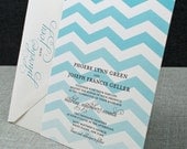 Phoebe Chevron Wedding Invitation - Custom Teal Chevron (Sample)