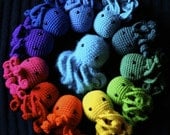Two Octopus Amigurumi Crochet Stuffed Animal Plushes - Choose your own colors