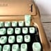 Script / Cursive Keys - Swiss Portable Gold Vintage Hermes 3000 Typewriter - Works Beautifully