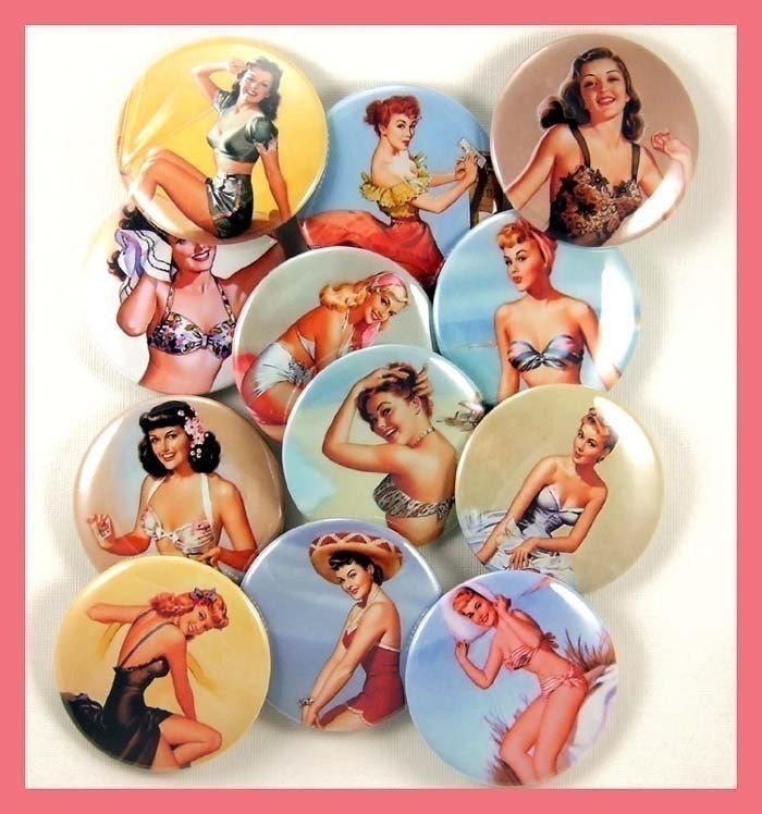 BOTTLE OPENERS one dozen pin up girl bottle openers new fabric covered not paper