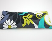 Eye Pillow with Removable Cover (Organic Flaxseed Lavender Filler) - Teal Mustard Floral
