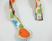 Fabric Lanyard with Retractable Badge Reel - ID Badge Holder - Birds