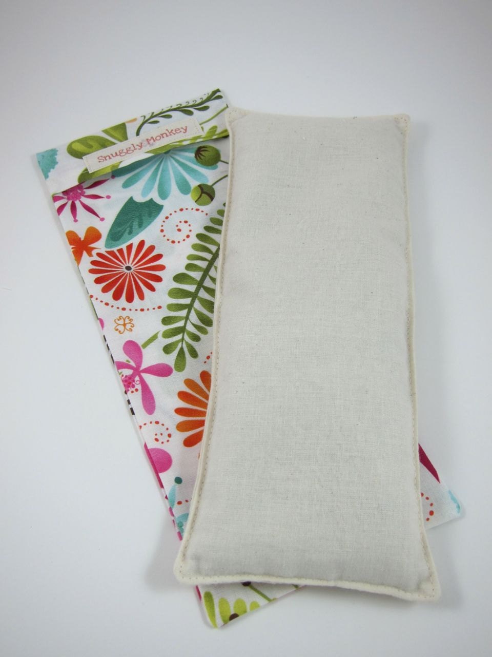 Eye Pillow with Removable Cover (100% Organic Flaxseed and Lavender Filler) - Colorful Flowers