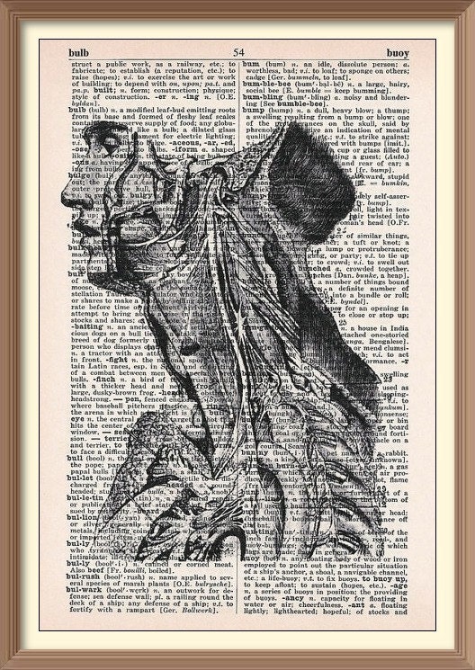 HUMAN NERVE SYSTEM---Vintage Dictionary Art Print
