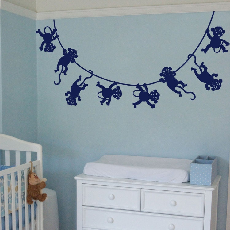 Lots of Monkeys Swinging - Wall Decals - Your Choice of Color