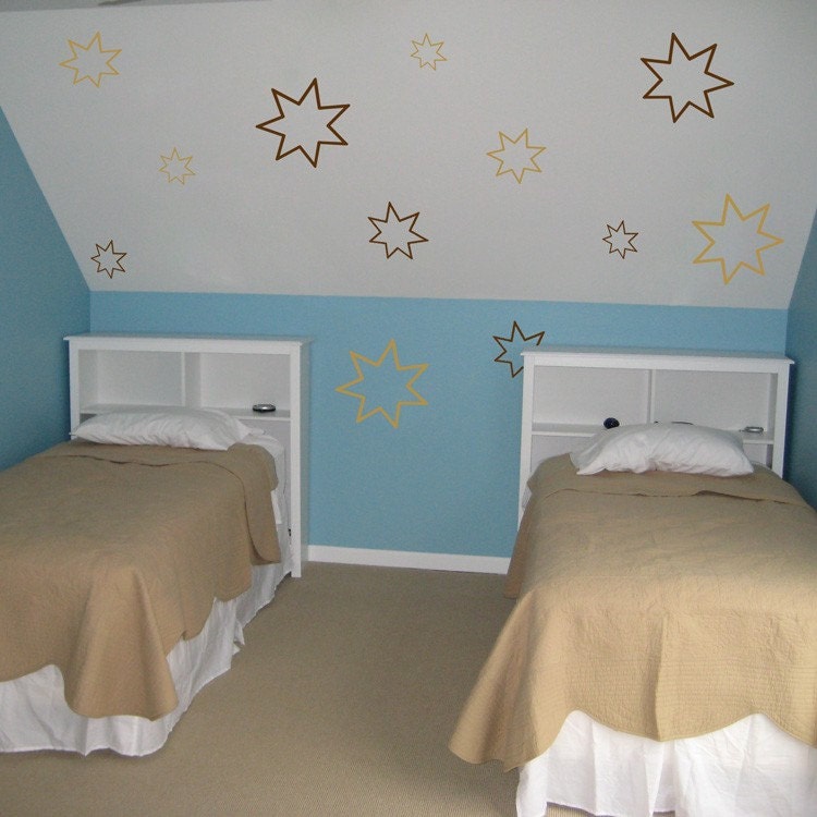 Set of 30 Stars - Wall Decals - Your choice of TWO Colors