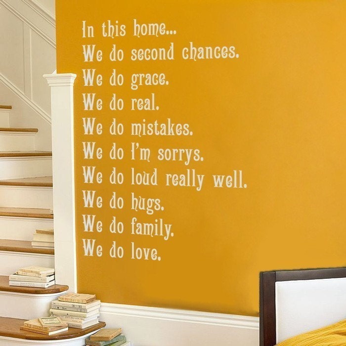 In This Home... Wall Decals - Wall Quote - Your Choice of Color
