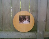 Round Mid Century Modern picture frame wood white oak veneer 4x6 or 5x7