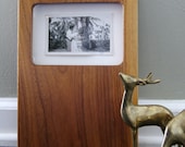 Mid Century Modern picture frame solid walnut wood 4x6 or 5x7