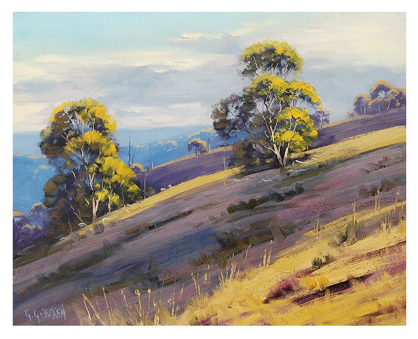 ORIGINAL OIL Landscape PAINTING Pastoral Fine Art Plein air Australia Award winning Artist Graham Gercken