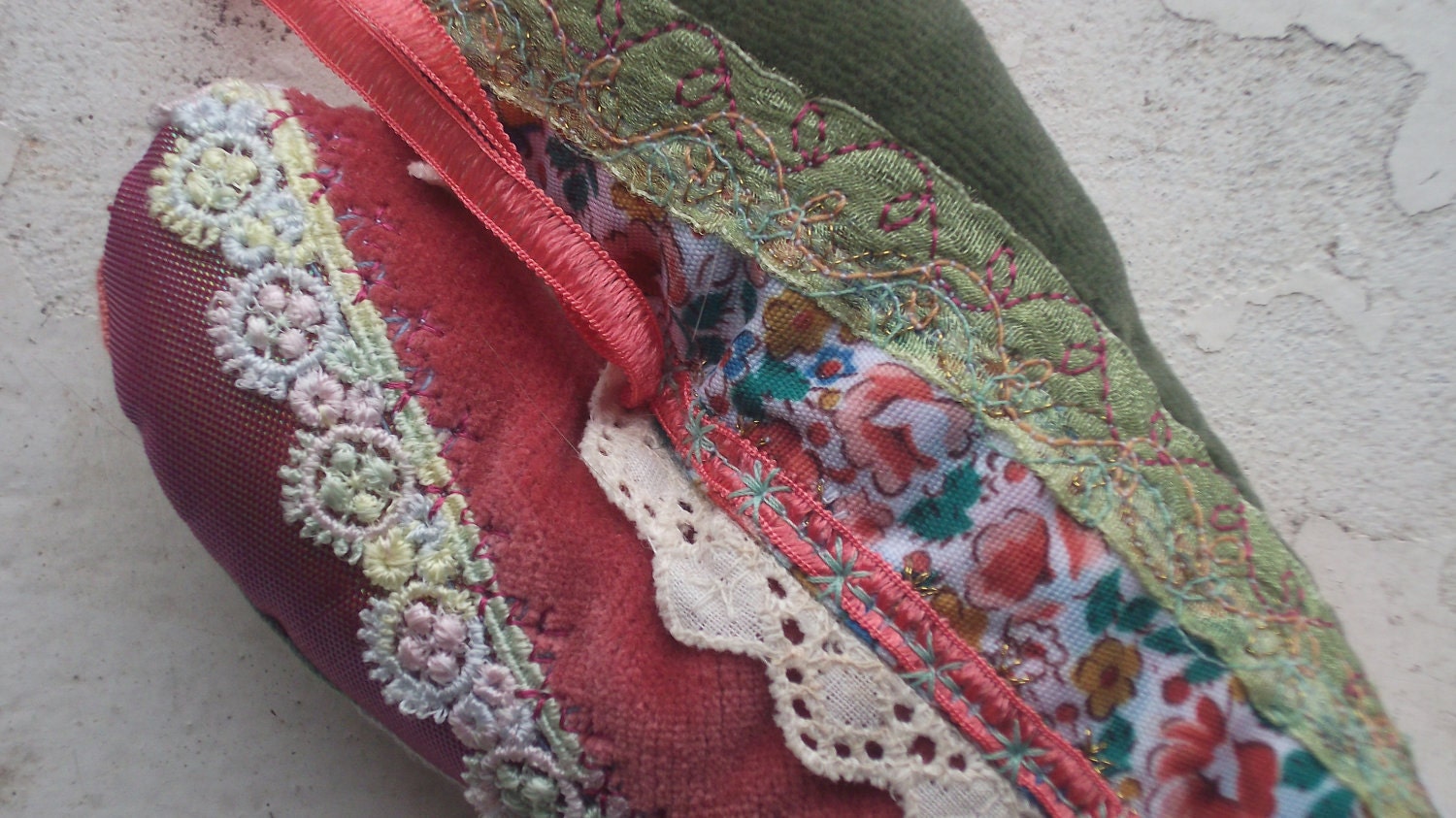Decorative OOAK Heart pillow/ door hanger