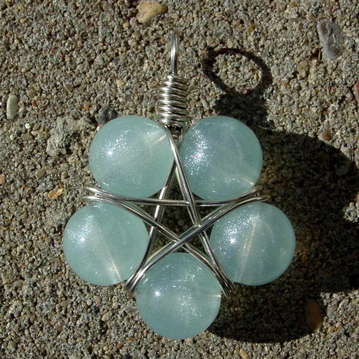 Nickel Silver Glow In The Dark Blue Large Star Pendant