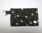 Tri-fold Credit Card / Business Card Holder/ Keyfob  made w/Designer fabric Sumba