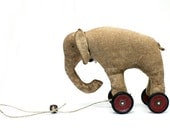 elephant on vintage Meccano wheels