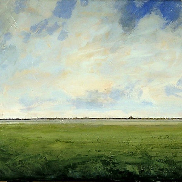 Landscape Oil Painting 24x24 CUSTOM Modern Abstract Sky Cloud Field Art by J Shears