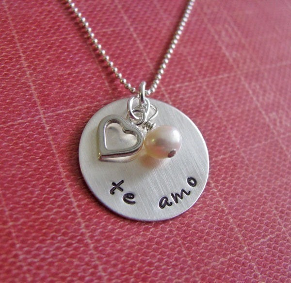 sterling silver te amo necklace - customize as you'd like