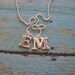 hand stamped double initial with date necklace