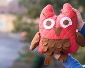 Owl quilted - Orange and brown
