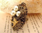 Birds Nest Chez Nous Novelty Statement Ring