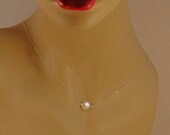 Coin Pearl Bridal Necklace - Bridesmaid Jewelry, Wedding Jewelry - Single Coin Pearl in Sterling Silver - The Coin Pearl Solitaire Necklace