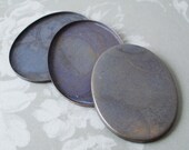 Oxidized Oval Brass Low Wall Settings for 40x30mm Flat Back Cabs or Jewels (4pcs)
