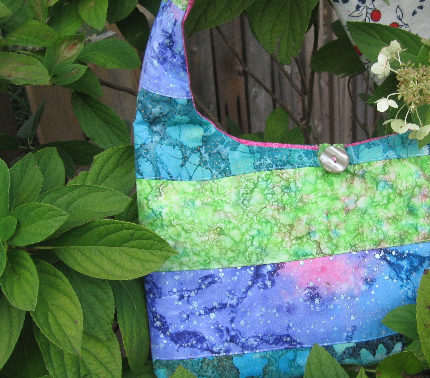 Soft Bag -- Pink/Green Stripe